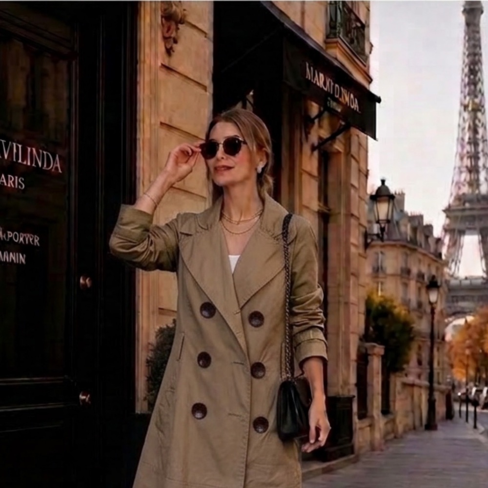 Jolt Tan Double-Breasted Trench Coat
